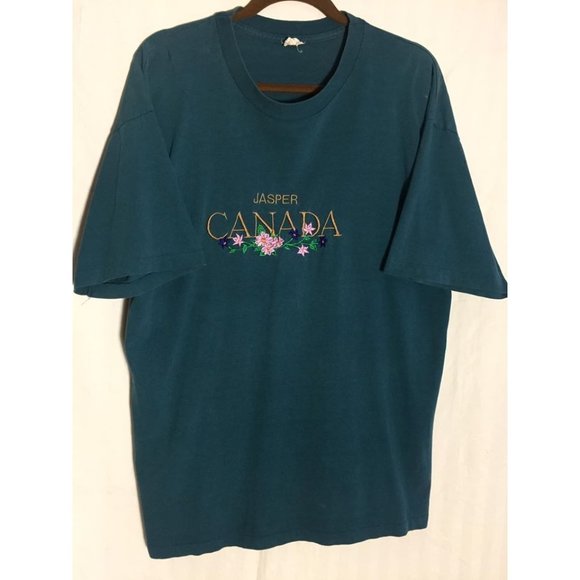 Vintage Single Stitch Jasper Canada Floral Men’s Shirt Dark Green - Picture 2 of 4